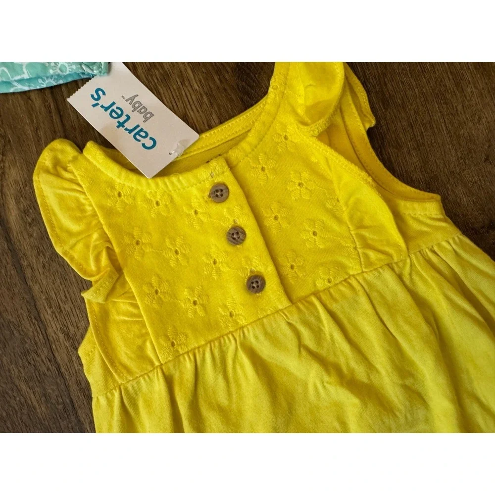 Carters Baby‎ Girl Clothes Lot 3 Months Rompers Outfits Summer Sand Castle